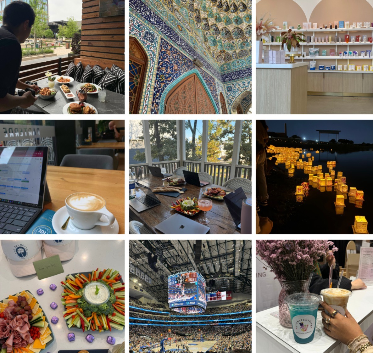 Creative workspace with design materials and coffee